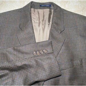 Ralph Lauren Mens Plaid Silk Wool Blend Blazer Jacket Notched Lapels‎ Warm